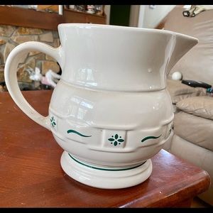 Longaberger woven traditions 64oz green pitcher.